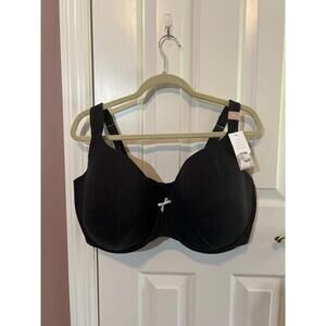 Cacique Cotton Collection Lightly Lined Full Coverage 44H Black Bra